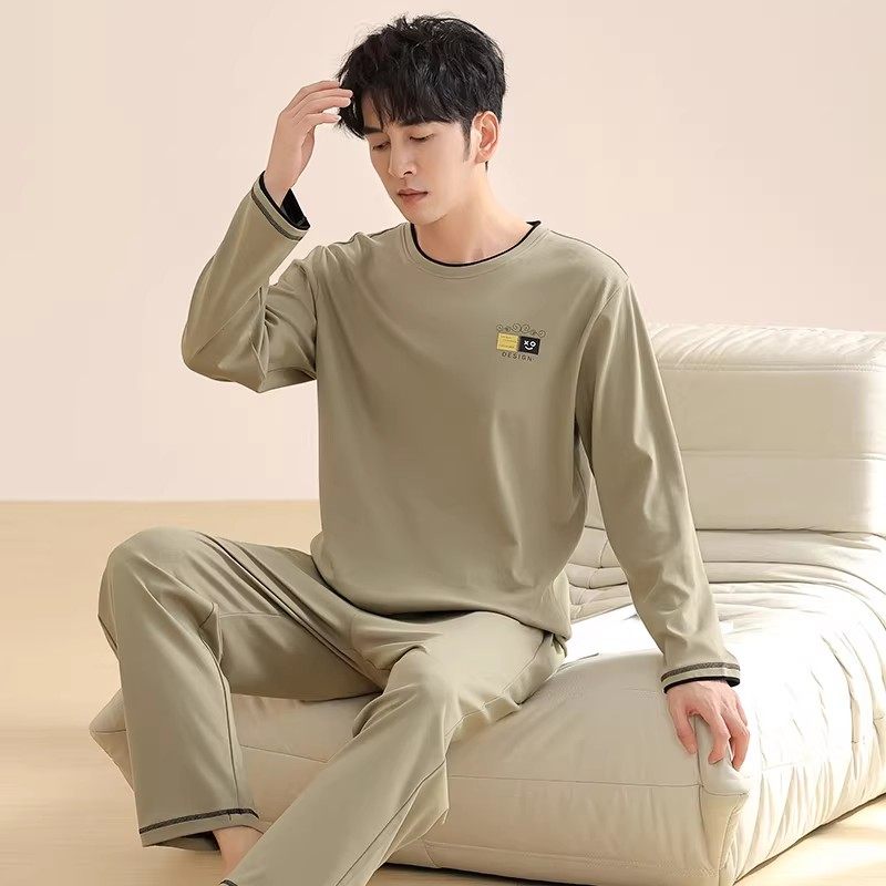 睡衣男款春秋纯棉长袖长裤秋冬季全棉新款青年家居服休闲两件套装