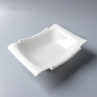 家用酒店摆台餐具盘子陶瓷创意深汤盘异形菜盘饭店凉菜碟子竹片碗