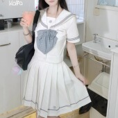 夏日涧 jk制服套装 原创正版 夏季 水手服日系学院风白色短袖 巧所