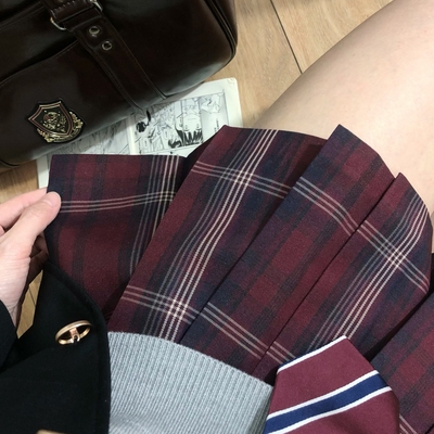 巧所原创正版红色jk格裙