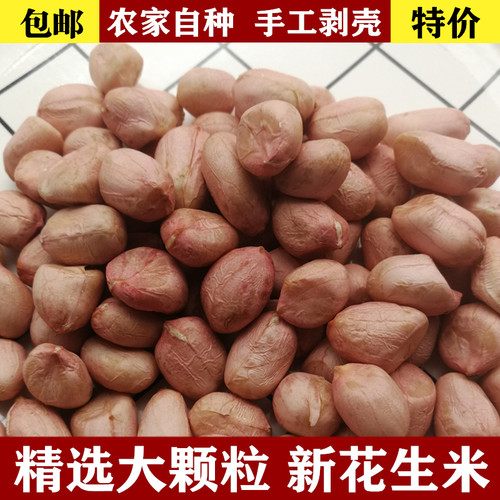 2025年粉红皮花生米生花生新货5斤 新鲜去壳特级大粒花生仁下酒菜