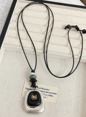 秋冬长款项链女大衣高档配饰