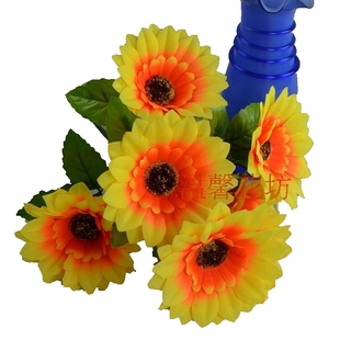 7头仿真向日葵花束绢花假花塑料花 向阳花太阳花厂家直销