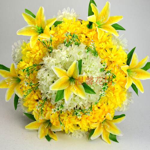 特价包邮仿真菊花清明祭祀仿真菊花50cm花圈扫墓上坟陵园摆放花艺