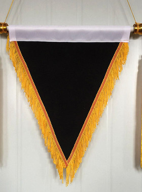 黑色锦旗批发35x45cm植绒 空白锦旗 厂家批发流动红旗三角旗