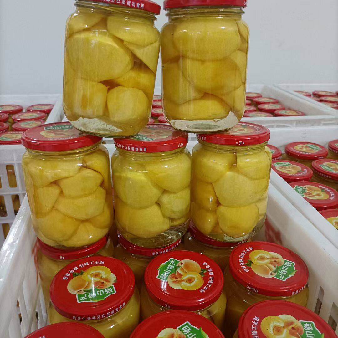 砀山纯手工黄桃罐头500g*6瓶新鲜黄桃水果罐头孕妇玻璃瓶整箱包邮