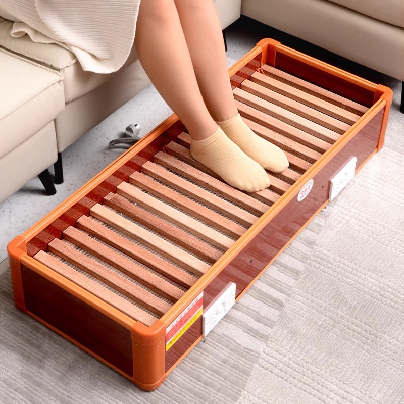 D湘威实木家用暖脚器烤脚电烤火炉烤火箱长方形电火桶智能恒温