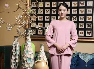 雨诗桐秋冬印花家居服套装凤戏牡丹中国风家居服可外穿3230 原988