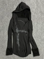 Dark Gray V-Neck Hooded Sweatshirt