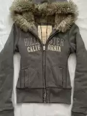 Subculture Goth Rock Punk Y2K Millennium Hottie Retro Vintage Fur Collar Hooded Sweatshirt Cardigan Jacket