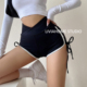 瑜伽健身高腰包臀热裤 liviahome 欧美辣妹性感抽绳运动超短裤 女