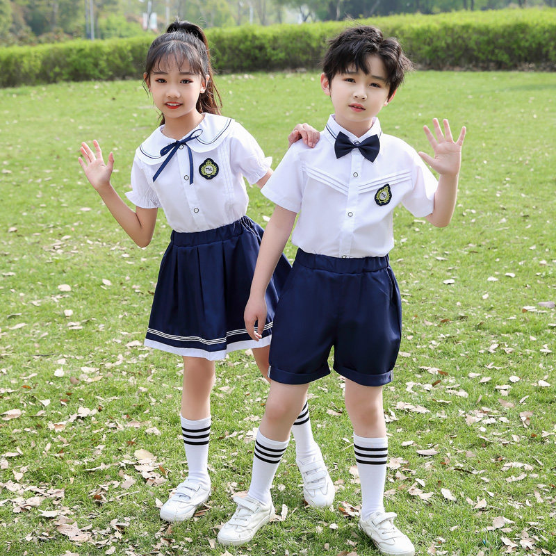 儿童校服套装幼儿园园服夏装英伦学院风小学生班服夏季毕业照服装