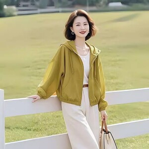 连帽防晒衣女新款2026夏季多巴胺薄款宽松小个子休闲夹克上衣外套