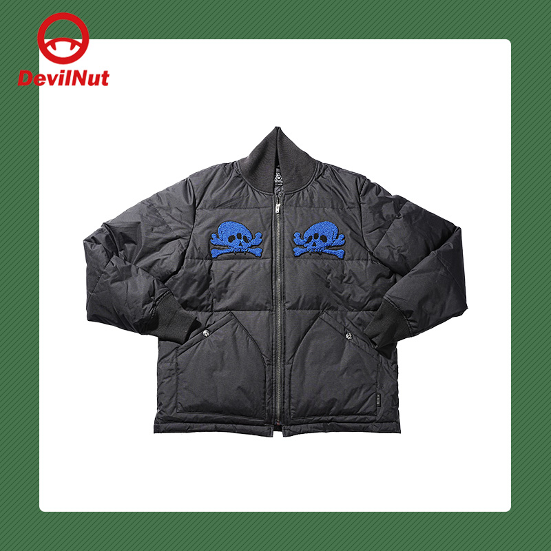 保暖防风绣花短款立领羽绒服