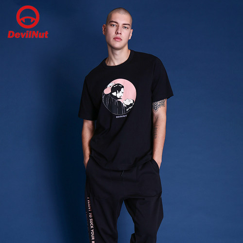 DEVILNUT潮牌男女圆领宽松短袖