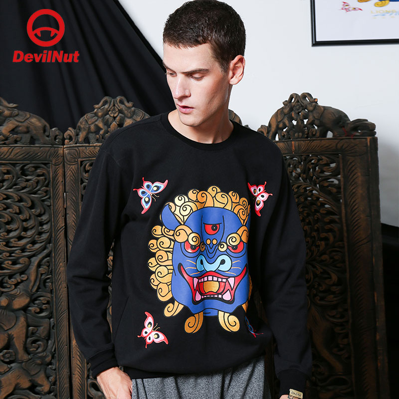 恶魔圆领卫衣DEVILNUT潮牌新款