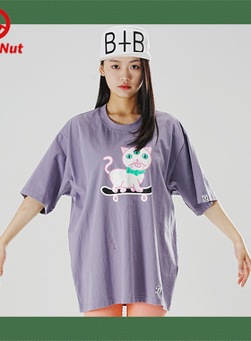 DEVIL NUT潮牌恶魔无性别圆领卡通纯棉休闲宽松两色短袖T恤-STT