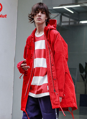 DEVIL NUT潮牌 恶魔 男女同款  伞兵风衣夹克-DNFC AET