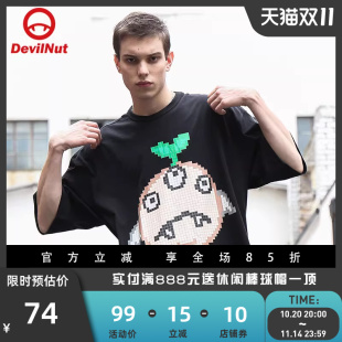 DNS 21夏季 新款 DEVIL T恤 潮牌 男女情侣印花宽松短袖 STO NUT恶魔