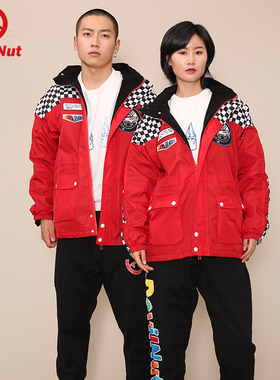 DEVIL NUT潮牌恶魔 男女同款中国红新年红大红赛车手外套 AET