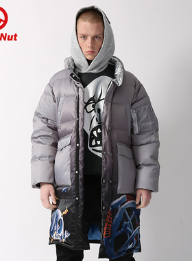 DEVIL NUT潮牌恶魔无性别情侣保暖印花面包羽绒服 ATY 太空漫游