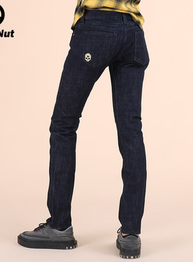 DEVIL NUT 潮牌 恶魔 直筒 女式 牛仔裤  BIB ATH