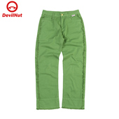 NUT潮牌 DNP 恶魔女式 纯色复古 SET 纯棉休闲毛边直筒裤 DEVIL