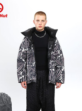 DEVIL NUT潮牌恶魔21秋冬无性别情侣双面保暖保暖羽绒服ATO