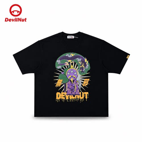 DEVILNUT印花宽松短袖情侣T恤