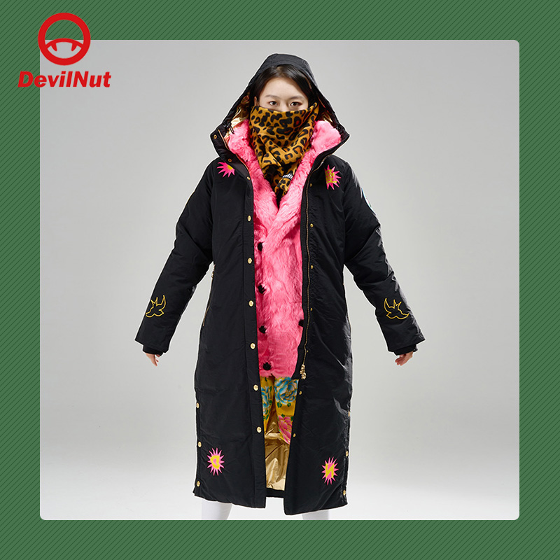 DEVIL NUT潮牌恶魔女式休闲保暖保暖长款羽绒服原子超少女DNP ANT