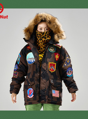 DEVIL NUT潮牌恶魔无性别保暖迷彩巨袋羽绒服-壮志凌云 ANT