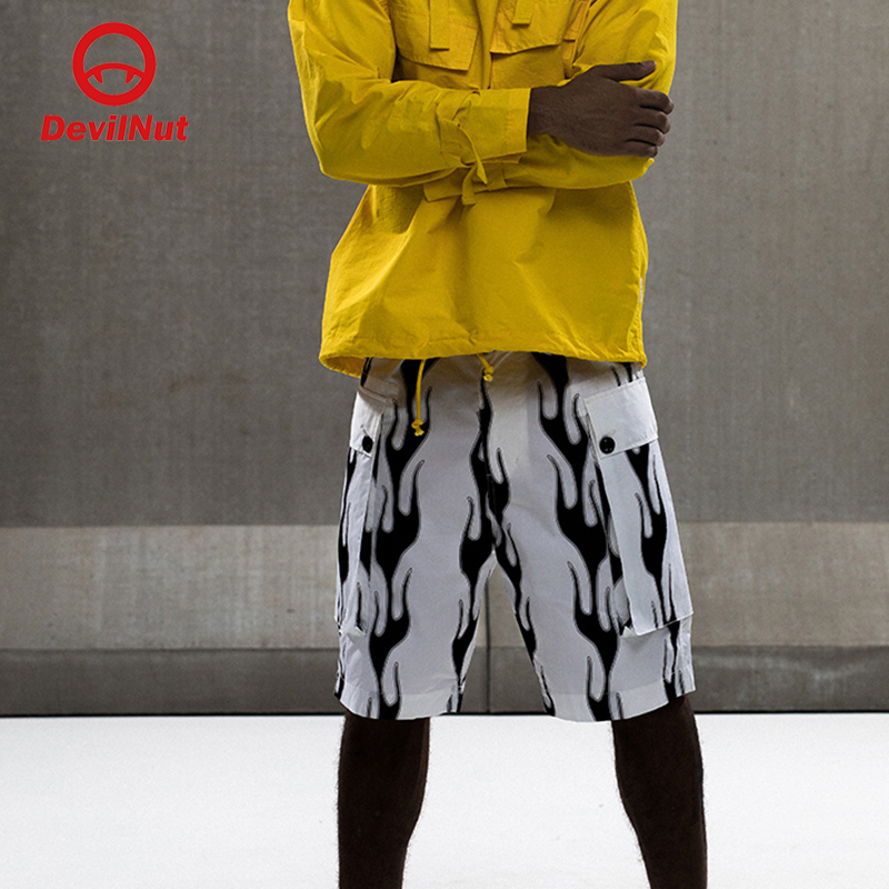 潮牌恶魔男式火焰迷彩大袋伞兵