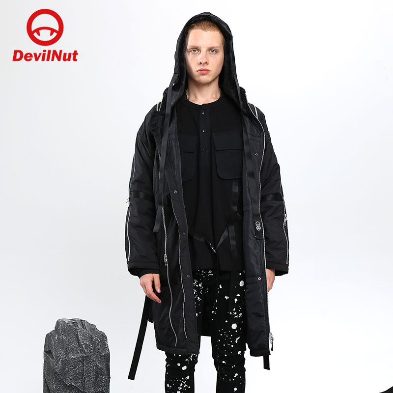DEVIL NUT潮牌 恶魔 21秋冬男女情侣多拉链装饰棉服 东京系列 ATO