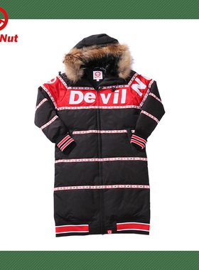 DEVIL NUT潮牌恶魔无性别情侣重磅保暖宽松休闲拼接长裤羽绒服ASV
