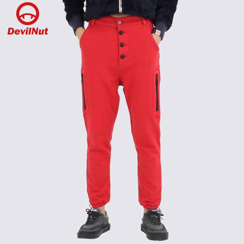 DEVIL NUT潮牌 恶魔 女款 梭织长裤-BIB AFO