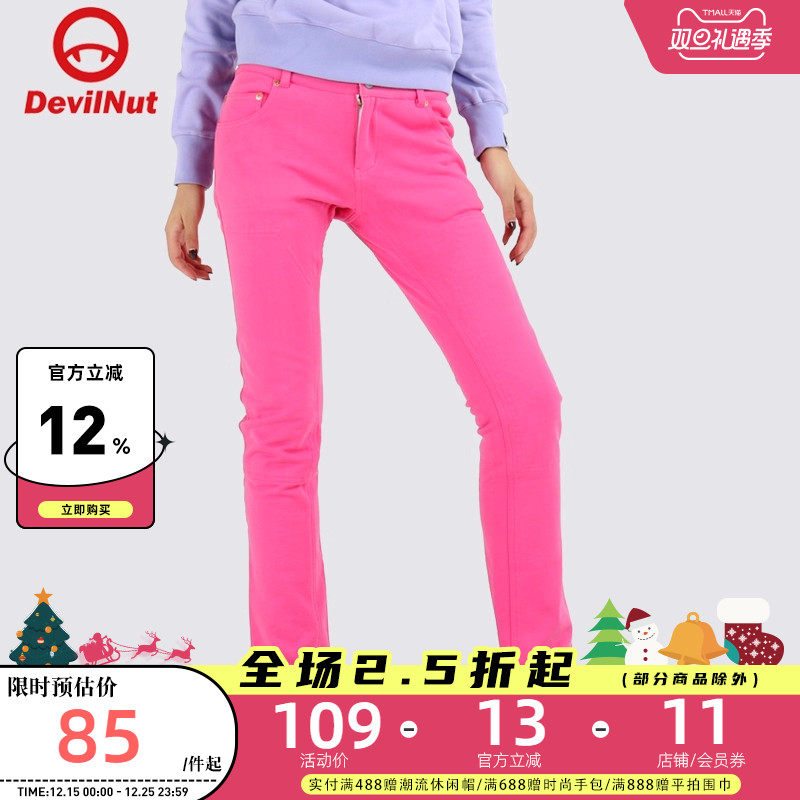 潮牌恶魔 女士梭织 休闲长裤 纯棉