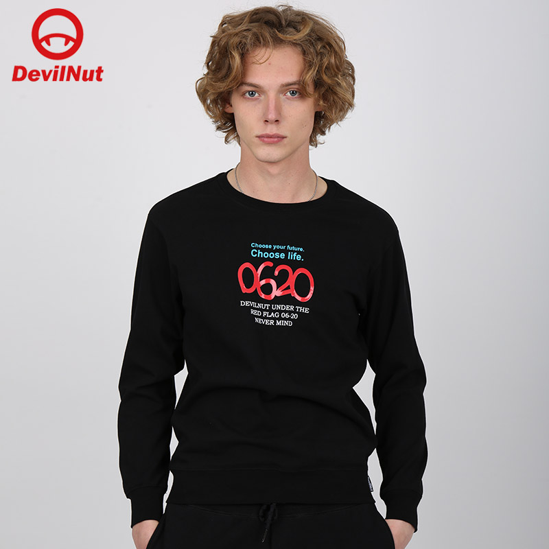 恶魔潮牌秋冬男女情侣长袖卫衣