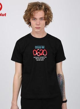 DEVIL NUT小恶魔 潮牌 春夏新款男女情侣纯棉短袖T恤 DN AOL STY