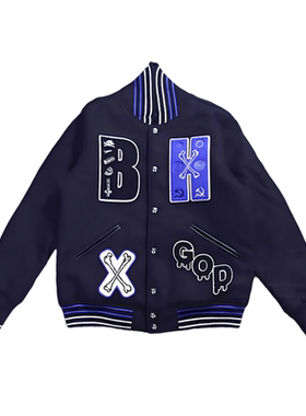 DEVILNUT潮牌立领棒球夹克棉服