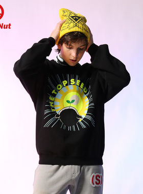 DEVIL NUT潮牌 DNS 恶魔 新款男女黑色灰色宽松卫衣上衣 ATY