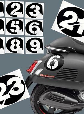 适用Vespa维斯帕 韦士柏GTS300 GTV 6号摩托车身改装数字贴纸反光