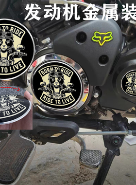 金属车贴适用豪爵TR300plus金吉拉灰石300 250发动机盖车贴改装件