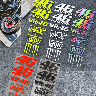 魔爪头盔贴46号罗西签名贴摩托车改装配件装饰版画防水贴纸拉花贴