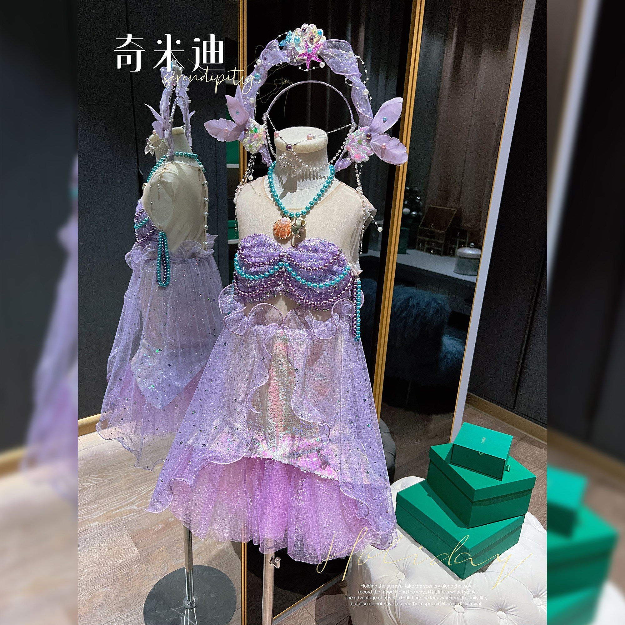 奇米迪女童网纱公主裙夏季新款薄连衣裙