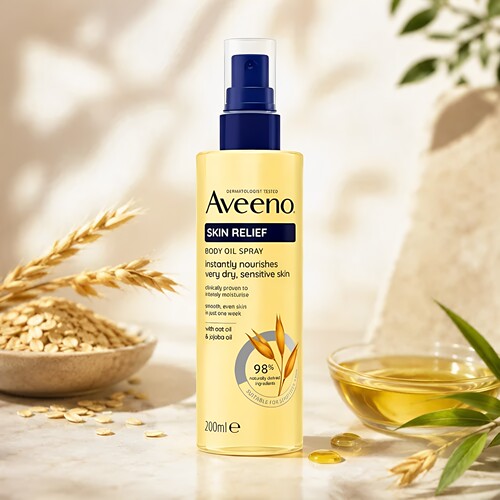 现货英版AVEENO RELIEF艾维诺燕麦身体油喷雾敏感肌干燥修护滋润
