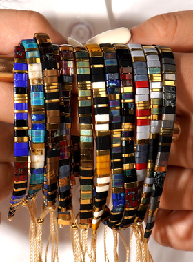 MLGM小众欧美复古风tila珠手工串珠手链 个性轻奢高级感叠戴手串