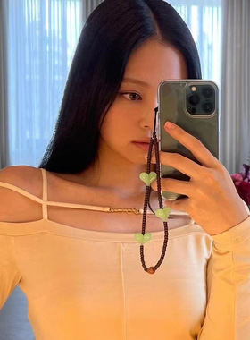 MLGM StringTing同款手工串珠手机挂链ins日韩风金智妮Jennie挂绳