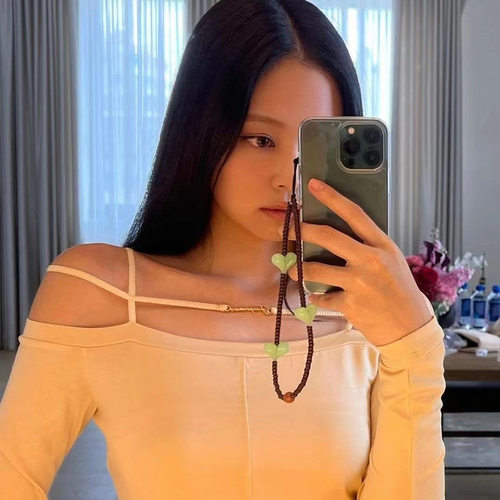 MLGM StringTing同款手工串珠手机挂链ins日韩风金智妮Jennie挂绳