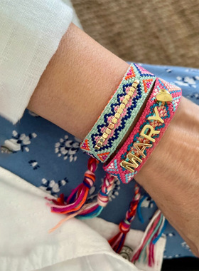 MLGM棉线织带K金哥伦比亚风手链