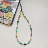 MLGM小众水晶爱心手机链春款 多巴胺风手机绳适用所有手机壳 短款